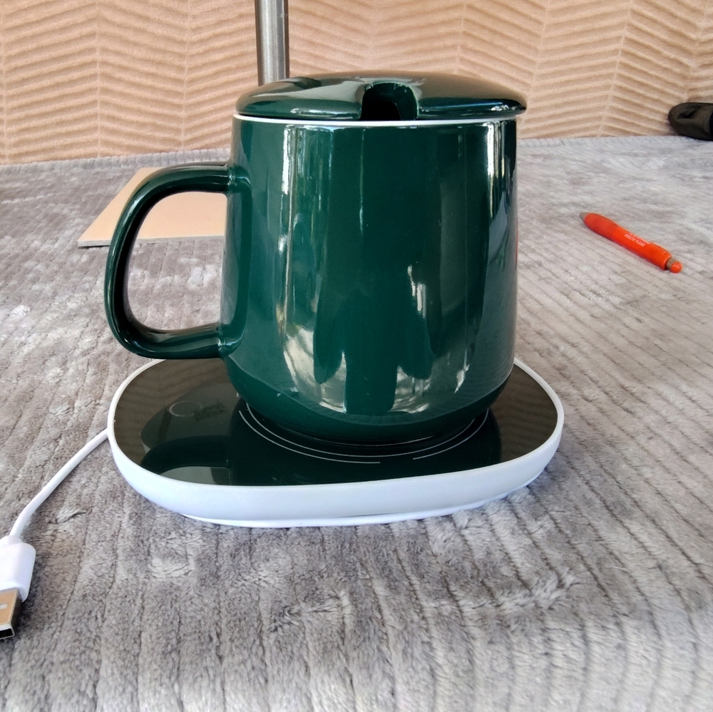 Coffee Cup Warmer, with a ceramic lid. Like New, Used Once.